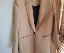 Zara Camel Longline Blazer Coat  Smart Tailored Jacket
