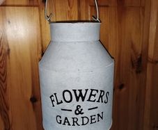 Vintage Style Metal Milk Can Flower Pot with a Handle