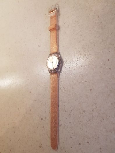Rose Gold Coloured Glitter Swatch Watch