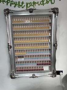 Baroque Nail Polish Organizer, Wall Mounted White Rectangular & House Style Storage Rack for Perfume, Essential Oils, and Salon Display