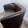 Small Brown Faux Leather Sofa - Like New Image 9