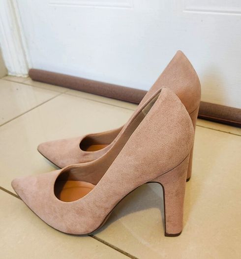 Light Pink Suede High Heels New Look