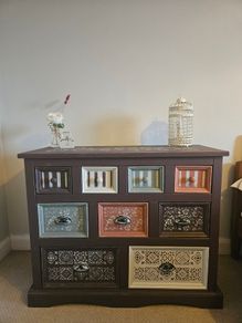 Solid pine upcycled chest of drawers