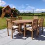 Premium Solid Teak Extending Garden Dining Set 6 Chairs & Cushions Image 3