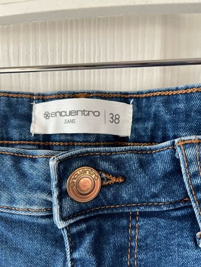New Encuentro Mid Blue Denim Stretch Shorts - Size 10/12 / EU38
