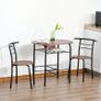 MDF 2-Seater Bar Stool and Table Set w/ Bottle Storage Shelf Wood Tone (FREE POSTAGE) Image 4