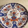 Vintage Imari Plate Cobalt Blue Gold Gilding Iron Red Cabbage Flower Blue Leaves 16 CM. Image 3