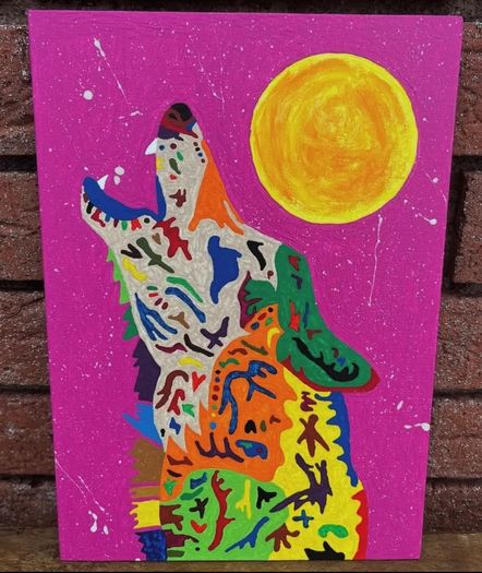 Howling wolf Painting