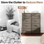 8 Drawers Chest of Drawers, Fabric Storage Dresser Vertical with Spacious Wooden Tabletop Image 7