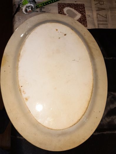 Large Antique Wedgewood Platter, Porcelain Oval Serving Platter Plate Cobalt Blue And Gold