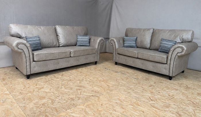 Oakland Mink Suede Leather Sofa Set
