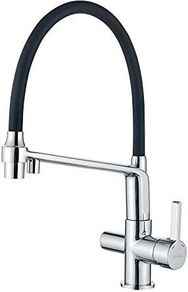 3 Way Kitchen Tap For Filter Water Purifier, Black Sink Mixer With Shower Head