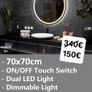 LED Bathroom Mirror Dual LED 70cm Image 2