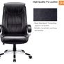Executive Office Chair, Faux Leather Large Seat Computer Desk Chair, Ergonomic Design Adjustable Seat Height, Synchro Tilt Mechanism Image 7
