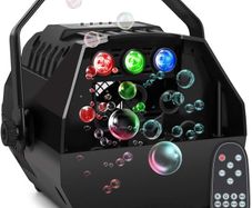 Bubble Machine With Led Lights Automatic Bubbles Blower For Indoor Outdoor Camping Birthday Wedding Family Kids Party Led Screen Operation Or Wireless Garden Remoter Control Adjustable Speed Levels