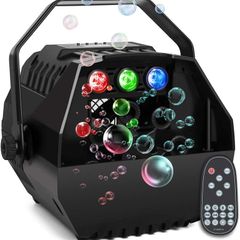 Bubble Machine With Led Lights Automatic Bubbles Blower For Indoor Outdoor Camping Birthday Wedding Family Kids Party Led Screen Operation Or Wireless Garden Remoter Control Adjustable Speed Levels