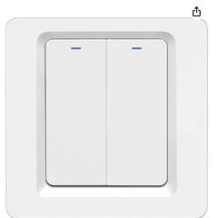 Wifi smart switch, work with or without neutral wire, no hub required, 2 gang
