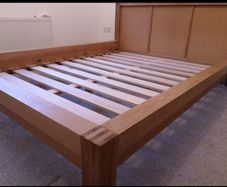 King Size Solid Oak bed and quality breathable Merino wool mattress