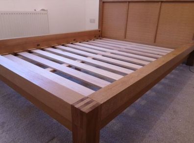 King Size Solid Oak bed and quality breathable Merino wool mattress