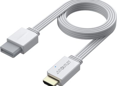 Wii to HDMI Converter 1080P 5ft/150 cm for Full HD Device, Adapter with HDMI Male Cable Output Compatible with Nintendo Wii, Wii U, HDTV, Monitor-Supports All Wii Display Modes