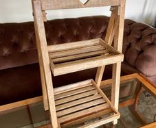 Small Wooden Ladder Plant Stand Bathroom Shelf or Vegetable Rack