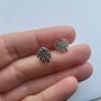 Sterling silver monstera leaves stud earrings, leaf studs Image 4