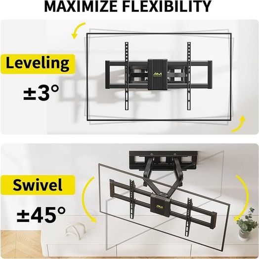 SALE | TV Wall Bracket for Most 37 to 75 Inch 4K LED & OLED TVs up to 45kg, TV Bracket with Dual Articulating Arms, Swivel, Extension & Tilt, TV Wall Mount with Max VESA 600x400mm