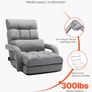Floor Gaming Chair with 5 Position Adjustable Backrest Folding Sofa Chair with Armrests Gray Image 5
