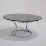 Mid Century Chrome and Smoked Glass Coffee Table, USA, 1970s. Image 4