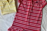 Brand New Girl's Coral &amp; White Pique Polo Dress | Size 2-3 years