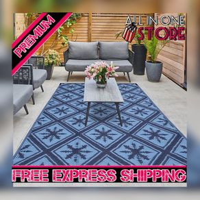 Outdoor Rugs for Garden Patios, 4x6ft Plastic Weatherproof Woven Picnic Blankets, Reversible & Easy Cleaning Deck Carpet Camping Mats (FREE SHIPPING)