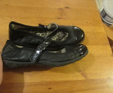 black with patent toe   size  3