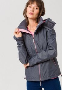 Brand new Superdry Women's Hooded Windbreaker Arctic Hooded cliff Hiker Grey pink lining Jacket size S UK10 EU38 Postage included