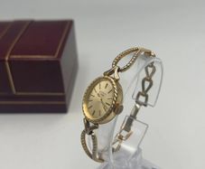 Rotary Ladies Gold Tone Oval Bracelet Mechanical Watch