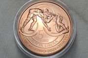 San Marino 5 Euro Copper Uncirculated Coin 2021 - Victory in freestyle wrestling in Tokyo