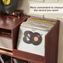 Large record stand with storage, record player stand with shelf, vinyl record holder with presentation surface, record stand for up to 300 albums, record shelf for music room and living room Image 6