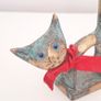 Small Patinated Bronze Cat Jewellery / Ring Holder Image 2