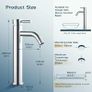 Tall Basin Taps - Chrome Mono Vessel Sink Tap for Bathroom Vanity Sink, Single Lever High Rise Basin Mixer Tap for Cloakroom and Washroom Image 4
