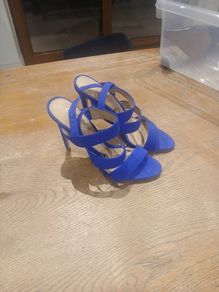 Cobalt blue sandals- suede
