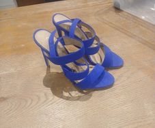 Cobalt blue sandals- suede