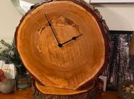 main image for ad Artisan Handmade Wooden Freestanding Clock - Large 60cm Silent Timepiece