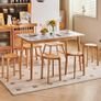 4pcs Solid Wood Round Stool, Shoes change Stool, Dressing Stool, Small stool, Stackable Stools for Living Room, Dining Room, Kitchen, Classroom, 27/27/45CM Natural Color Image 2