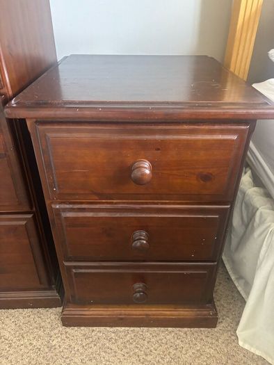 3 piece set bedroom mahogany effect furniture