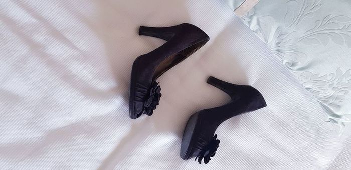 Odeon Black Peep-Toe Shoes - Size 4