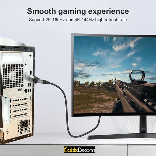 CableDeconn Premium 8K@60Hz/4K@144Hz Mini DisplayPort (Female) to DisplayPort (Male) v1.4 Bi-Directional Gold-Plated/Alloy Adapter (Brand New/Warranty)