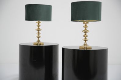 Vintage Pair of Swedish Brass Table Lamps, 1960s.