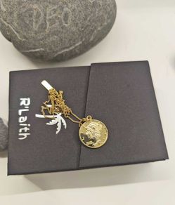 Necklace Coin Timeless Elegance 925 Sterling Silver Pendent Roman Disc