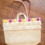 & other Stories woven straw pom pom tote beach bag Image 2