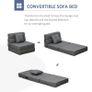 Convertible Floor Sofa Bed Recliner Fabric Upholstered Sleeper Lounge Futon with Pillow for Living Room, Grey (FREE SHIPPING) Image 7