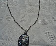 Mid 19th Century Mother Of Pearl Jet Mourning Pendant (Double Sided Engraving)